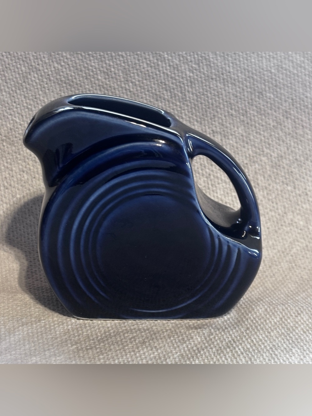 VINTAGE FIESTA WARE cobalt blue DISC MINI PITCHER CREAMER